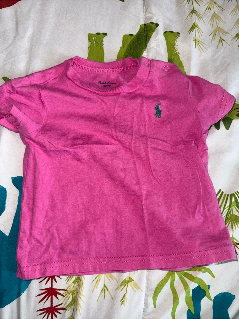 Ralph Lauren Hot Pink Short Sleeve Tee with Green Pony